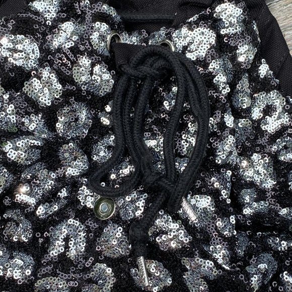 Victoria's Secret PINK Bling Black Leopard Backpack with Sequins *RARE* - Picture 11 of 16